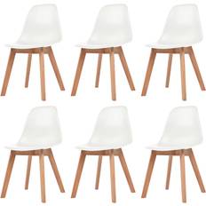 vidaXL 244773 White Køkkenstol 82cm 6stk