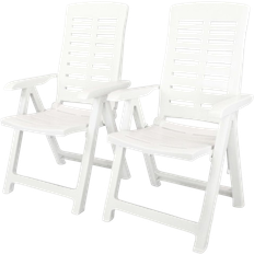 Lounge - Plaster Stolar vidaXL 43895 - Vit 2-pack Positionsstol