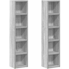 Trä Hyllor vidaXL 815319 Gray Sonoma Oak Book Shelf 36.8" 2pcs