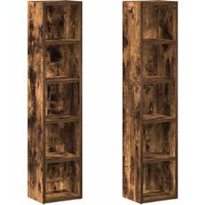 vidaXL 815318 Smoked Oak Book Shelf 36.8" 2pcs