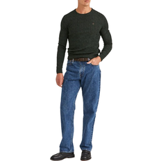 Morris Stockholm-Merino Cable Oneck-Olive-Wool-XL