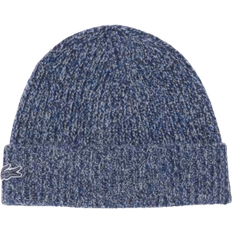 Lacoste Men Beanies Lacoste Rib Knit Carded Wool Beanie - Navy Blue