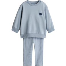 Elastan Övriga sets Barnkläder H&M Baby 2-Delat Sweatshirt Leggings - Ljus Dimblå/Hello