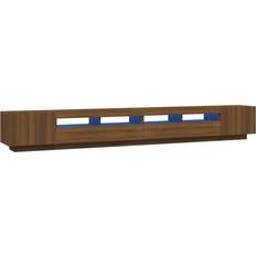 vidaXL Led Lights Brown Oak TV Bench 100x40cm 3pcs