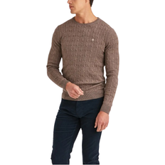 Merino Cable Crew Neck Light Brown