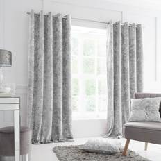Eyelets - Silver Curtains Catherine Lansfield Crushed Silver 137x168cm