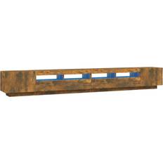 vidaXL Led Lights Smoked Oak TV Bench 100x40cm 3pcs