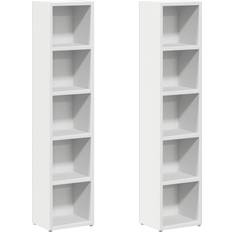 vidaXL 802696 White Book Shelf 36.8" 2pcs