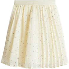 H&M Pleated Chiffon Skirt - Light Yellow/Spotted (1269789001)