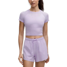 Lululemon Pointelle Cropped Short-Sleeve Shirt - Dot Lavender Frost