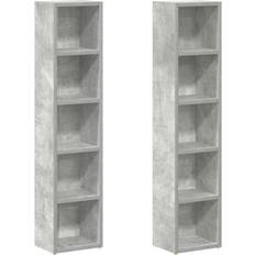 vidaXL 802700 Concrete Grey Book Shelf 36.8" 2pcs