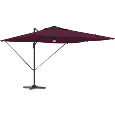 vidaXL Cantilever Roma Parasol LED Bordeaux Rød 286x285x270 cm