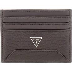 Guess Card Cases Guess Genuine Leather Credit Card Holder - Brown