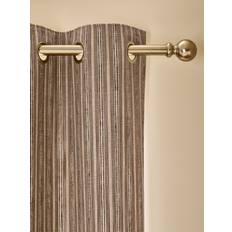Randiga Gardinlängder NEXT Dark Natural Grey Woven Stripe Eyelet Curtains