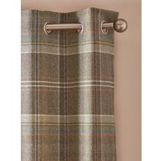 Gardiner & Tillbehör NEXT Green Natural Brushed Check Lined Eyelet Curtains