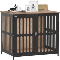 Pawhut Medium Dog Crate Furniture with Anti Chew Resistant Mesh 80x55x72 cm