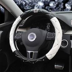 Steering Wheel Cover Kikidex Bling Crown Leather Steeling Wheel Cover