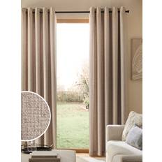 NEXT Natural Soft Weave Linen Blend Lined Eyelet Curtains