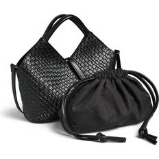 Pieces Skuldertasker Pieces Manni Braided Crossbody, Black
