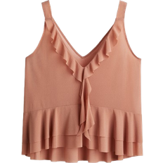 H&M Flounces Top - Matte Orange