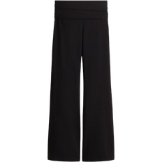 H&M Foldover Waist Cotton Trousers - Black