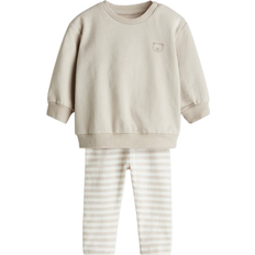 H&M Sweatshirt & Leggings Set 2-piece - Light Beige/Bear (1170051022)