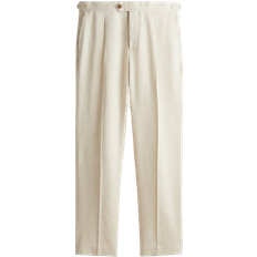 H&M Regular Fit Linen-Blend Suit Trousers - Light Beige