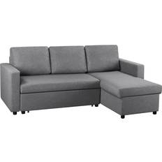 Grey - Metal Sofas Yaheetech L-Shaped Bed 3 Seater Couch Light Grey Sofa 211cm 3 Seater