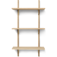 ferm LIVING Sector Natural Oak/Brass Wall Shelf 54cm