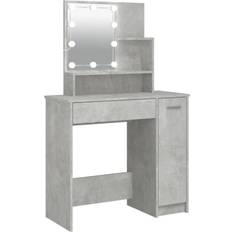 vidaXL with LED Concrete Grey Dressing Table 35x86.5cm