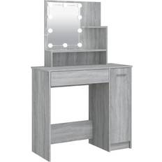 vidaXL with LED Grey Sonoma Oak Dressing Table 35x86.5cm