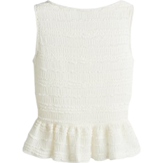 H&M Frill-Trimmed Peplum Top - White