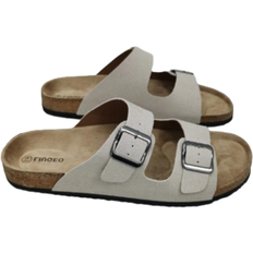 Faux Leather - Men Sandals Shein Men's Fashionable Soft Cork Sole Comfort Insole Slip-On Mule Sandals - Beige
