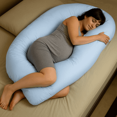 9 Foot Maternity Pillow And Cover Light Blue