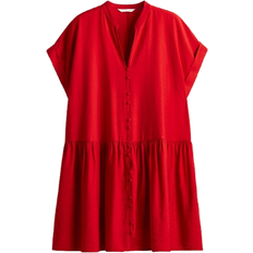 H&M Crinkled Tunic Dress - Bright Red