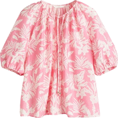 H&M Balloon-Sleeved Blouse - Pink/Patterned