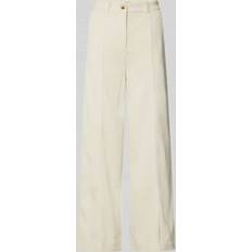 Ichi Women's Wide-Leg Velvet Pants - Blanc