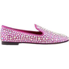 Giuseppe Zanotti Low Shoes Giuseppe Zanotti Pink Rhinestone Embellised Loafers - Silver Tone