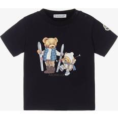 Moncler Tops Children's Clothing Moncler Teddy Bear Motif Cotton T-Shirt - Blue