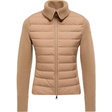 Women Cardigans Moncler Collection Padded Wool Zip-Up Cardigan - Beige
