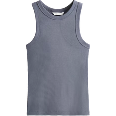 H&M Ribbed Vest Top - Blue/Grey