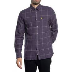 Purple Shirts Lyle & Scott Men's Houndstooth Check Flannel Shirt Purple