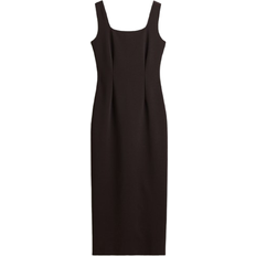 H&M Dart-Detail Dress - Dark Brown