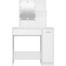 vidaXL with LED White Dressing Table 35x86.5cm