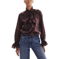 H&M Flounced Blouse - Burgundy