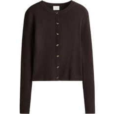 H&M Rib Knit Cardigan - Dark Brown