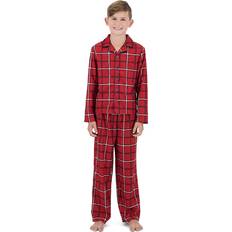 Tommy Hilfiger Night Garments Tommy Hilfiger Plaid Long Sleeve 2-Piece Pajama Set - Scarlett Red