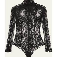 Balmain Underwear Balmain Lace Long-Sleeve Bodysuit - Black