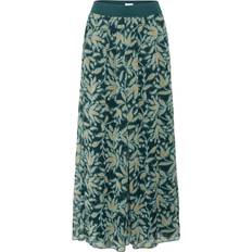 Blomstrede - Lange nederdele Saint Tropez Miljasz Crinkle Maxi Skirt Pine Autumn Floral - Grøn