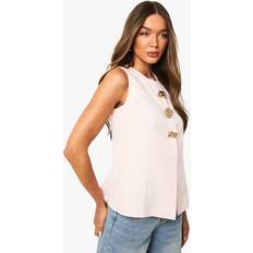 Vests boohoo Gold Shell Trim Waistcoat - Pink